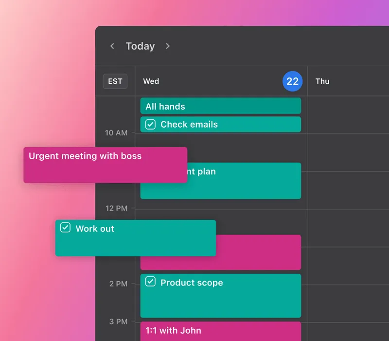 Tasks being moved around on a calendar