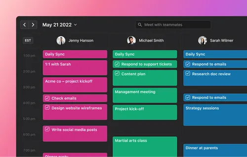 Motion Intelligent Calendar interface