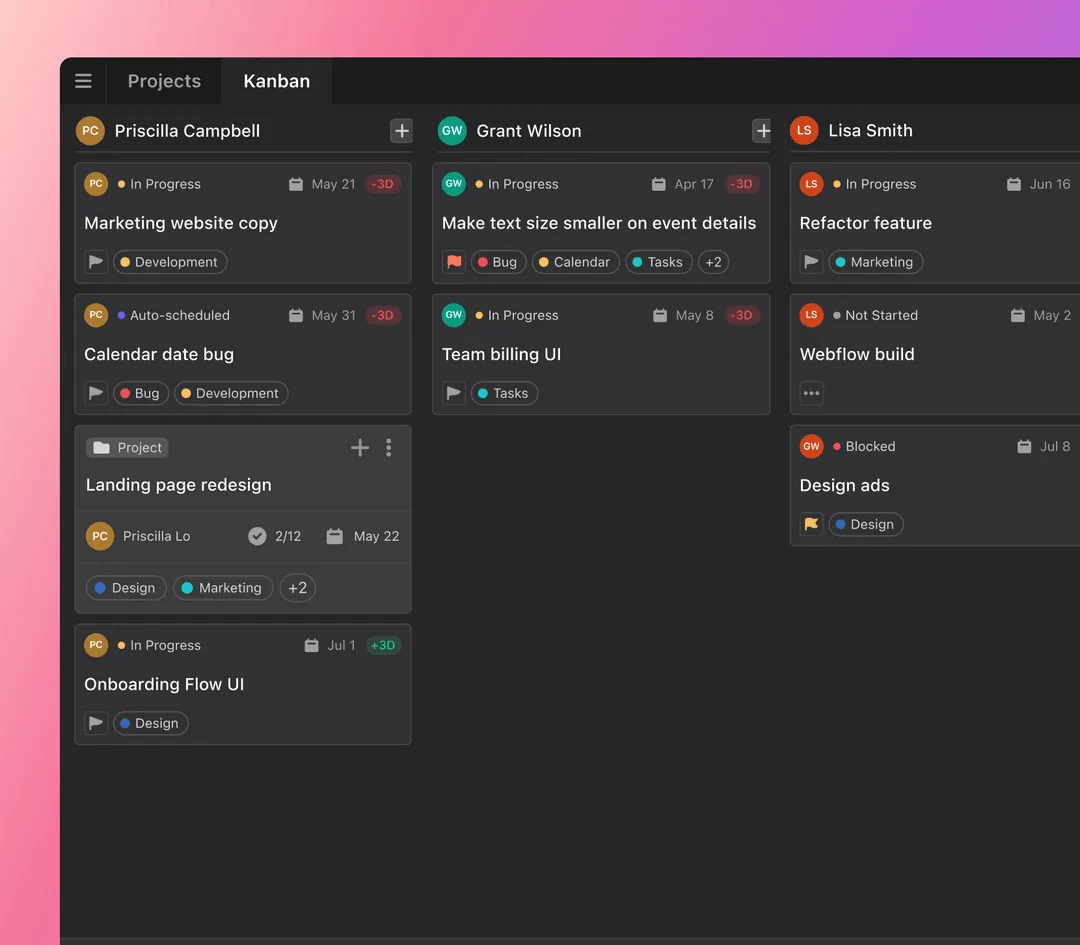 Track progress with group calendar