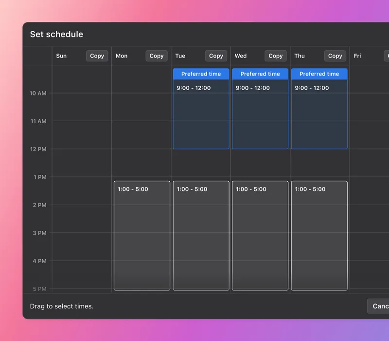AI scheduling time blocks