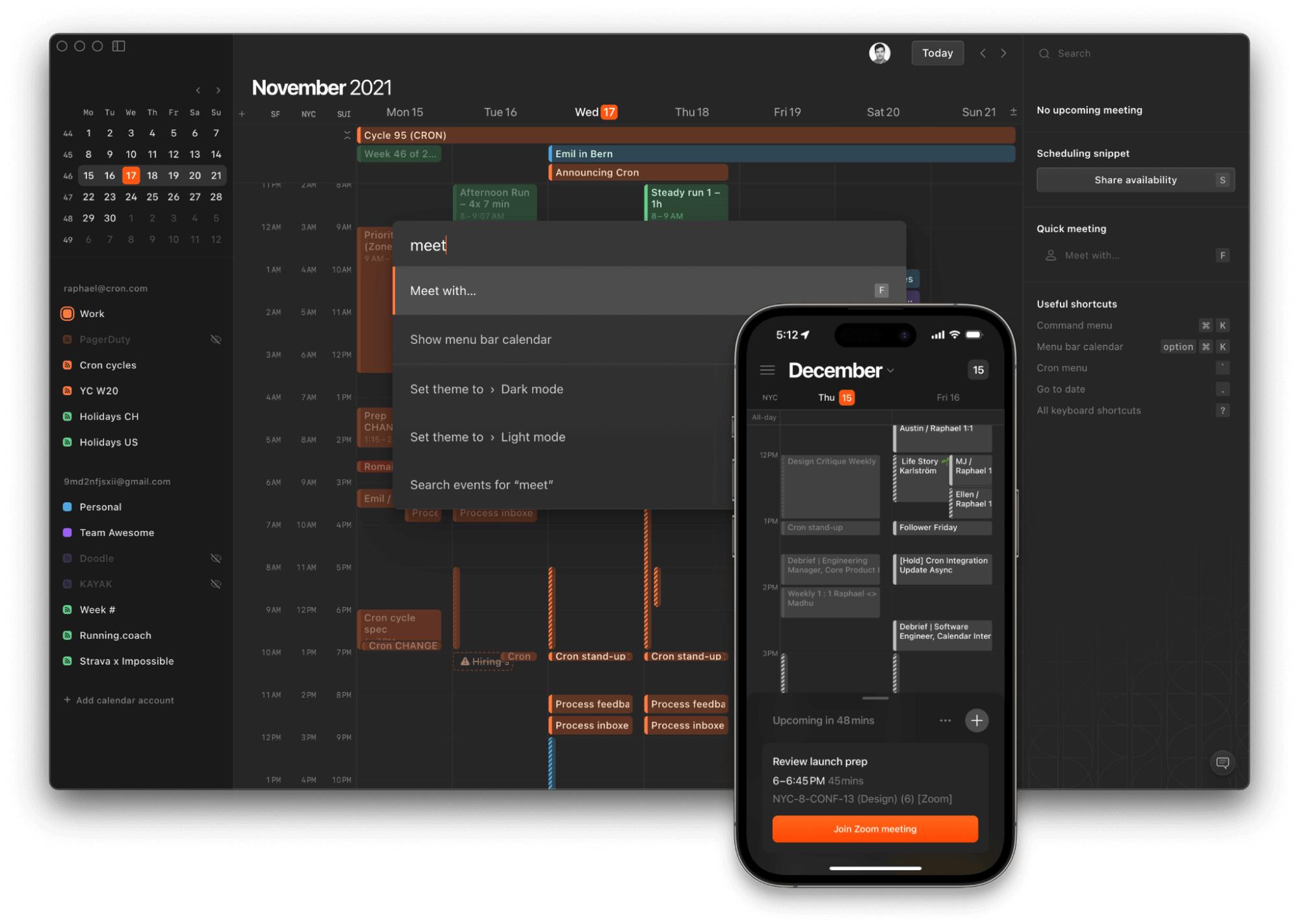 Cron calendar