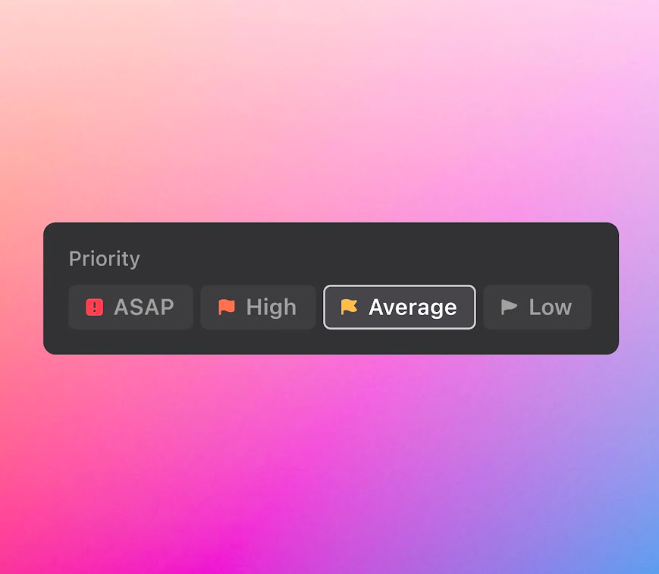 Priority setting interface in Motion