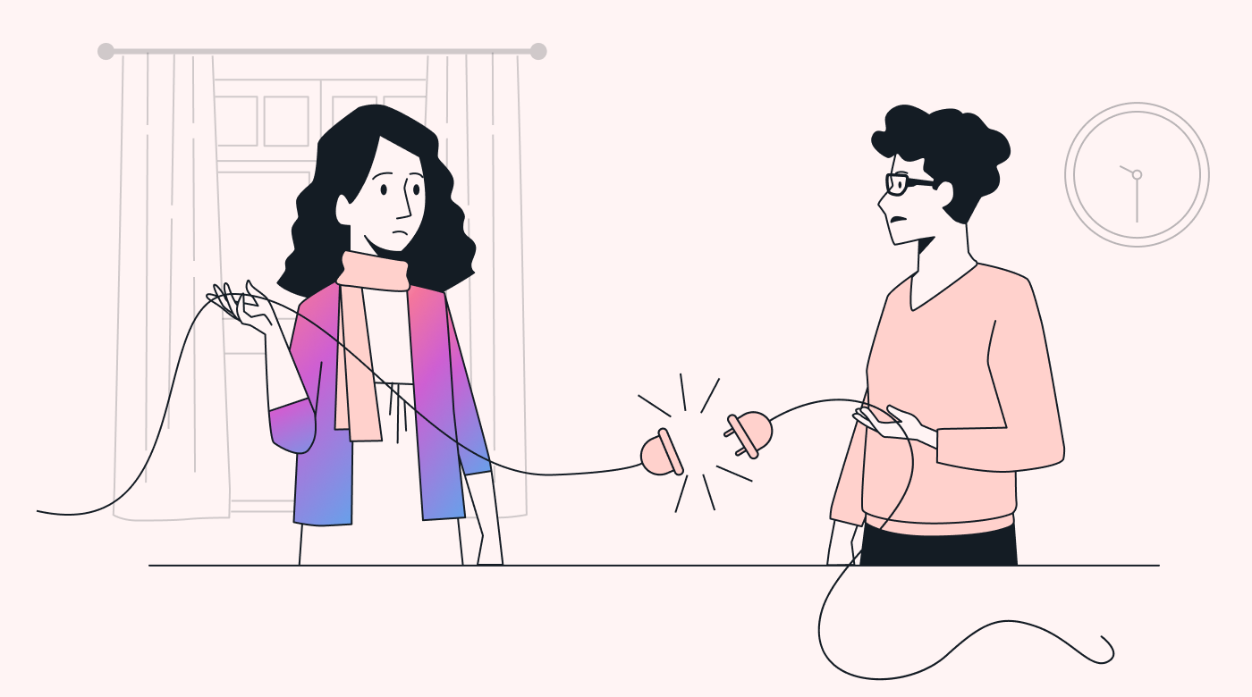 Two coworkers experiencing an emotional disconnection between them